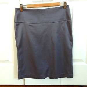 Silky Silver Pencil Skirt